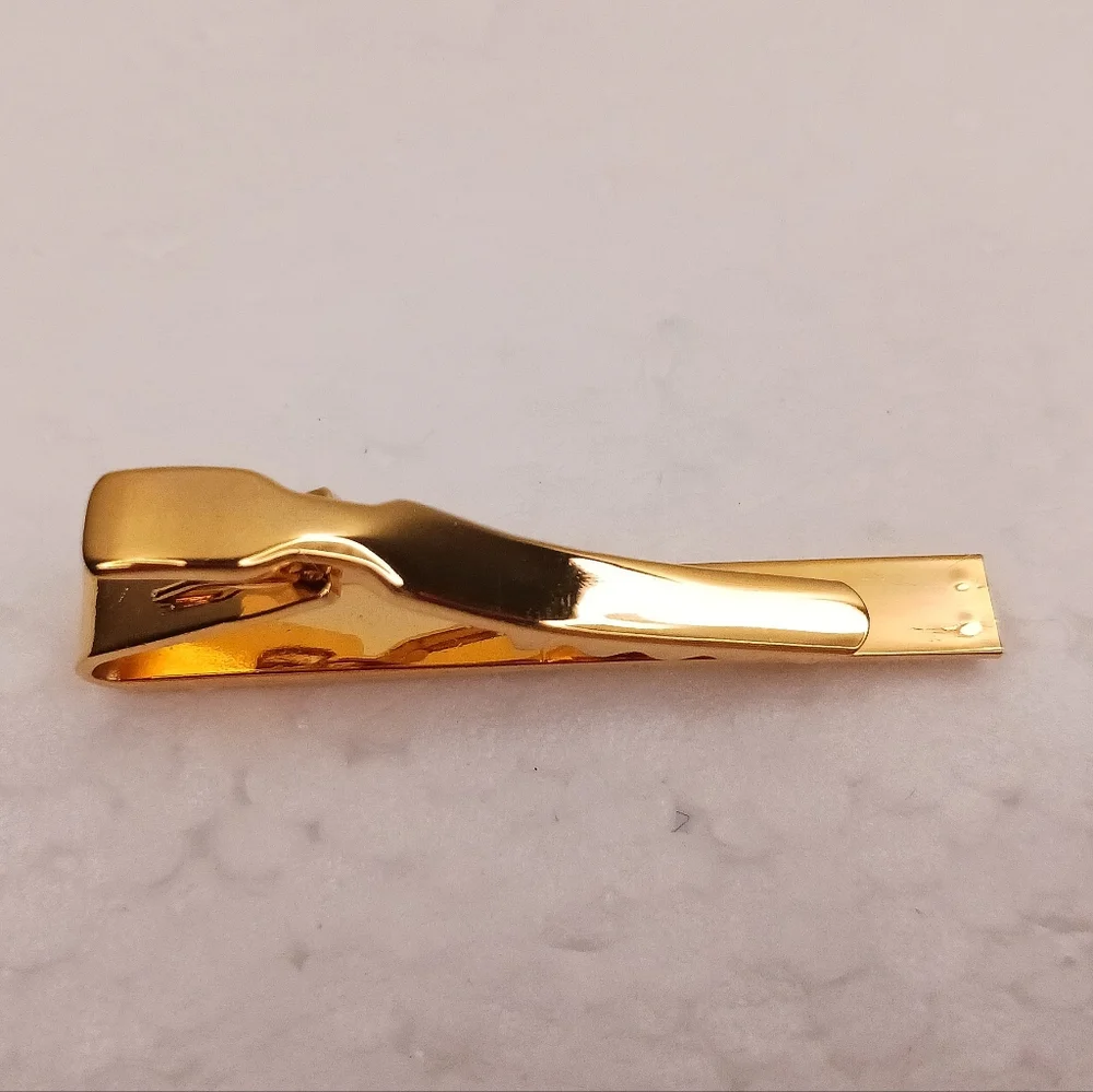 Tie Clip Bar, Cufflinks, Textured Gold Crystals Vintage Space Age Classic
